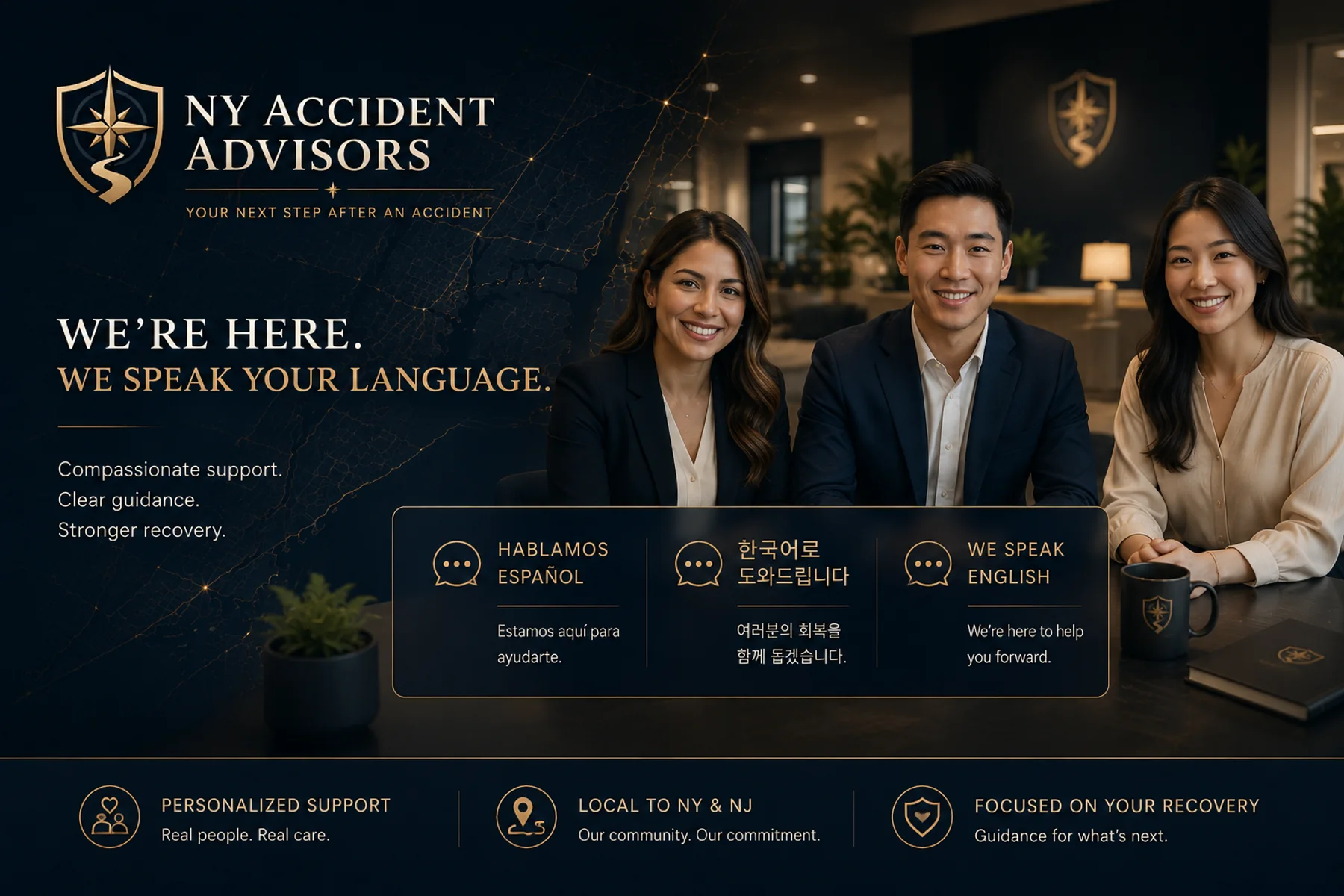 NY Accident Advisors trilingual accident support for English Spanish and Korean-speaking clients in New York and New Jersey